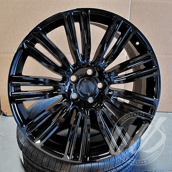 NEW 22 inch x 9.5 Alloy Wheels Rims Bolt Pattern 5x108 Gloss Black +45 offset Set of 4