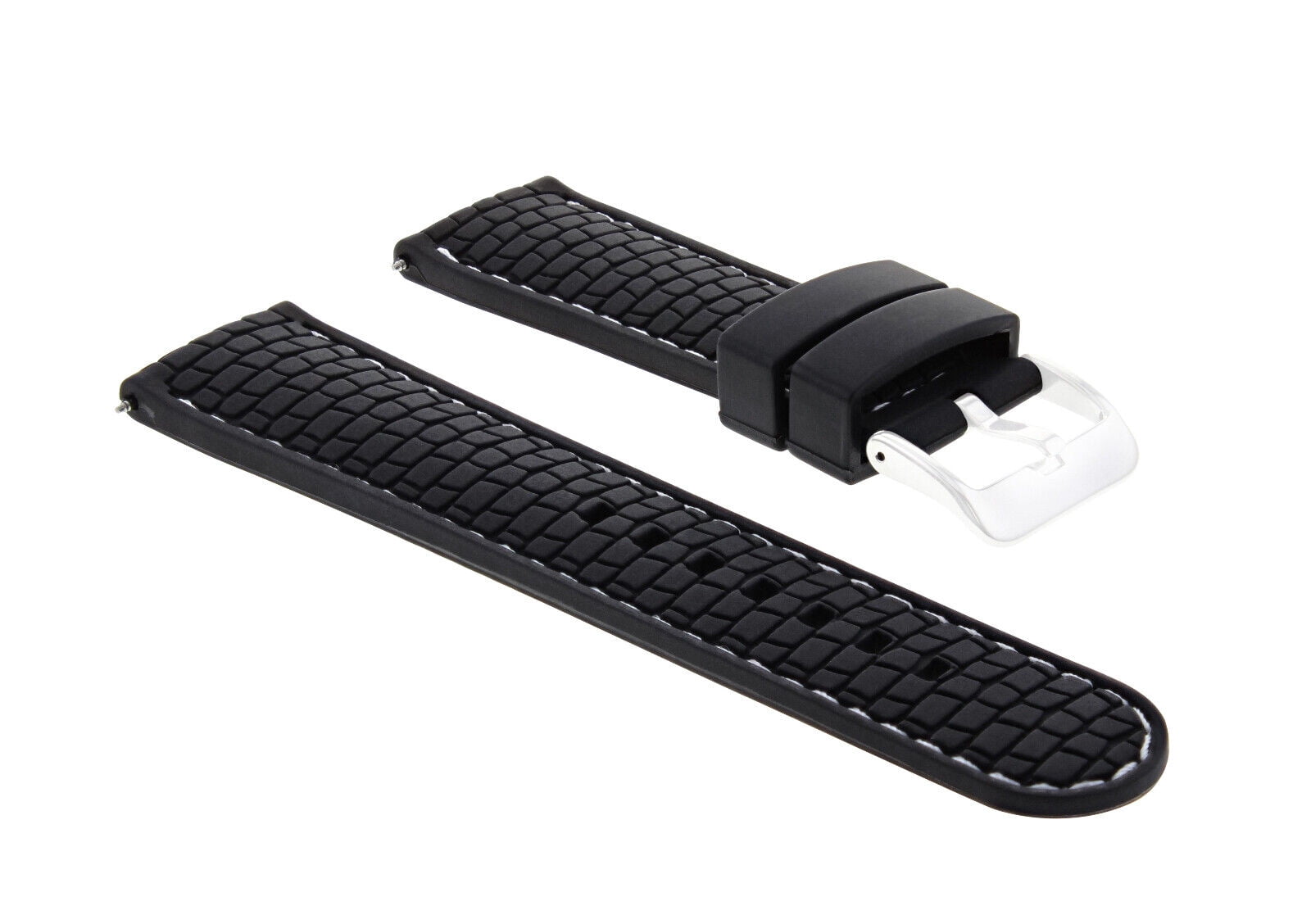 Fossil black rubber strap best sale