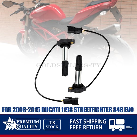 NEW 2PCS Ignition Coil 38010144B For 2008-2015 Ducati 1198 Streetfighter 848 EVO