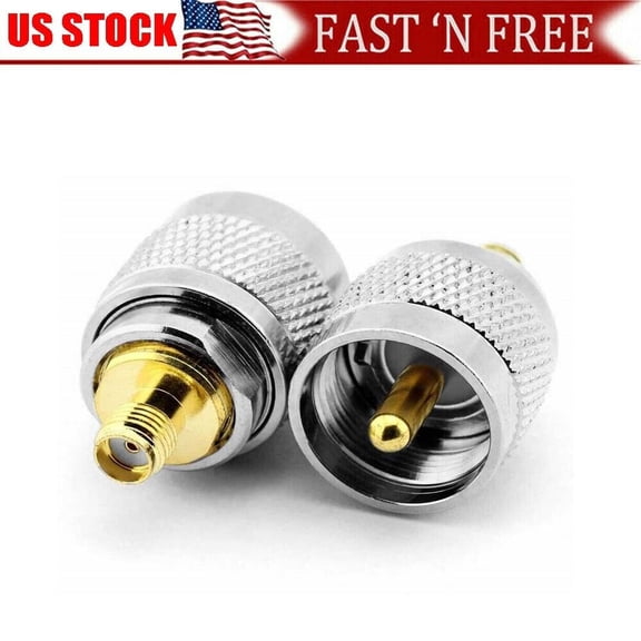 NEW 2PCS PL-259 UHF Male Plug to SMA Female Jack RF Adapter Connector Set USA