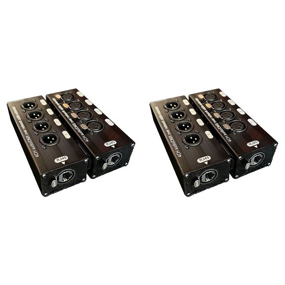 NEW 2Pair 4-Channel 3-Pin XLR Audio and Over Network Cable Extender, DMX512 Signal Extender 1 Male+1 Female