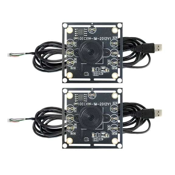 NEW 2Pcs 100 Degree Camera Module 1MP OV9732 1280x720 USB Free Driver Manual Focus, with 2 Meter Cable for WinXP/7/8/10,2 x 100 Degrees OV9732 Camera Module 2 x 2m USB Cable