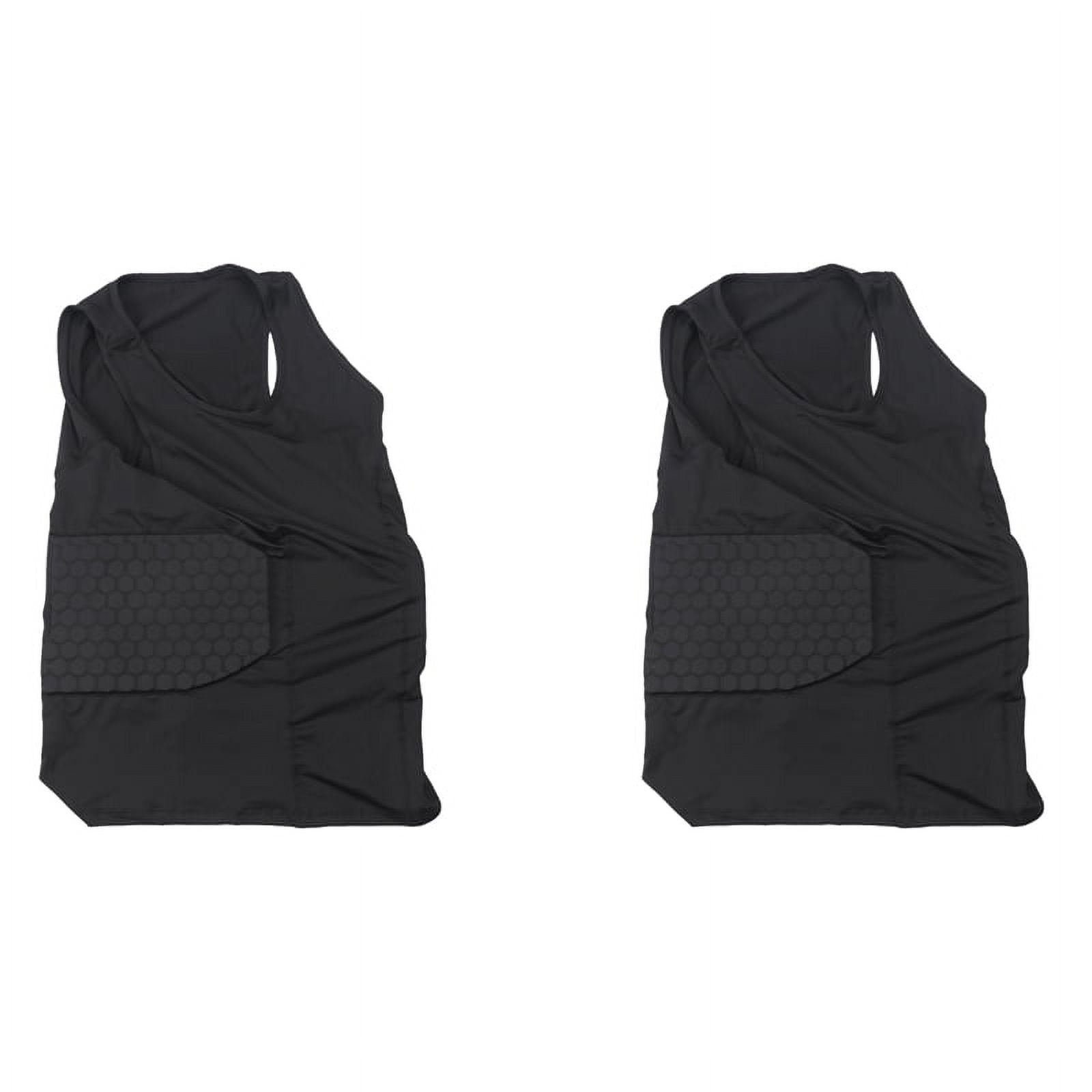 NEW 2X Men's Rib Padded Vest Compression Shirt Training for Football Soccer Basketball Hockey Protective Gear XL