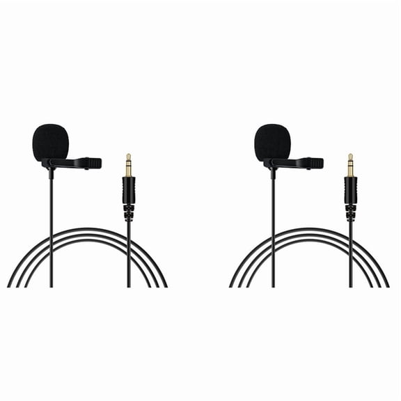 NEW 2X Omnidirectional Microphone 3.5mm Lavalier Tie Clip Microphones Mini Audio Mic for Camera Computer Laptop Phone