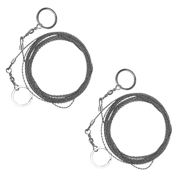 2X Outdoor Hand-Drawn Rope Saw 304 Stainless Steel Wire Camping Life-Saving Woodworking Hand 5M