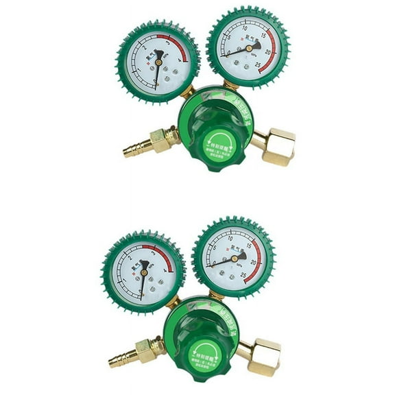 NEW 2X Oxygen Gas Bottle Regulators O2 Reducing Pressure Inhaler Acetylene Double Gauge Regulator Tank