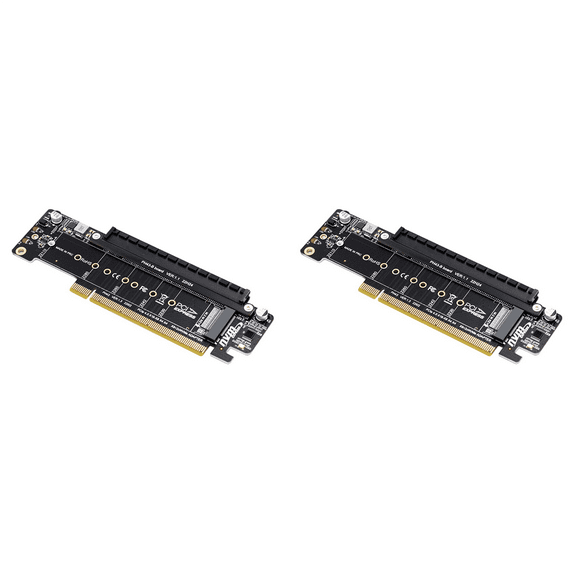 NEW 2X PCIE4.0 Split Expansion Riser Card PCIE X16 TO M.2 NVME SSD Adapter to X8+X4+X4 Quad VROC .2 NVMe Port