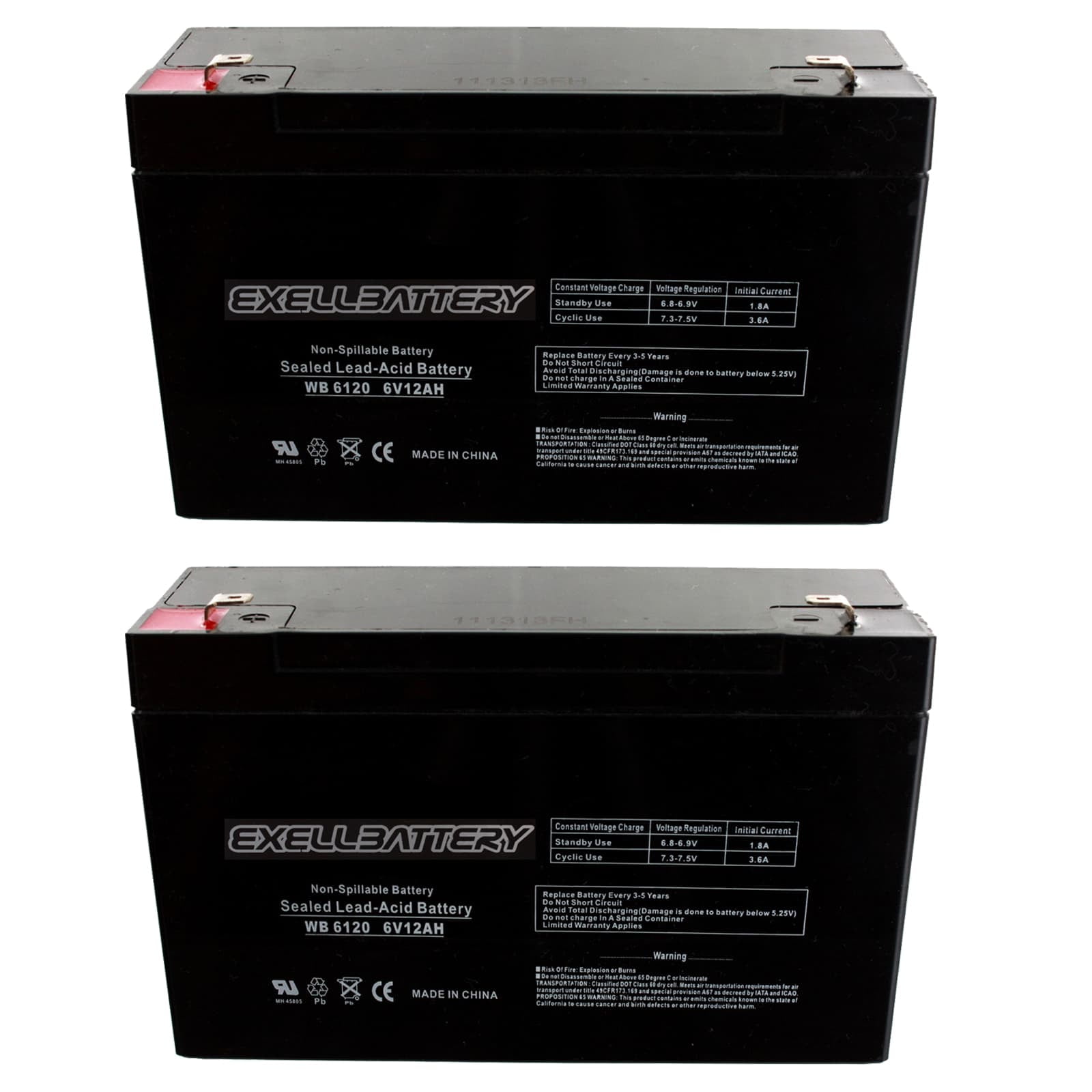 NEW 2pc 6V 12Ah F2 SLA Deer Game Feeder Battery Compatible with UB6120