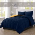 thumbnail image 1 of NEW 3-Piece Comforter Set - Reversible, Box Stitched Down Alternative, King/California King, All Season Suitable, Navy/Yellow, 1 of 5