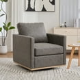 thumbnail image 1 of NEW 30.7"W Upholstered Square Swivel Accent Chair and Comfy Accent Single Sofa Chair, 360 Degree Club Chair, Lounge Armchair for Living Room Bedroom Apartment Nursery.Gray PU, 1 of 8