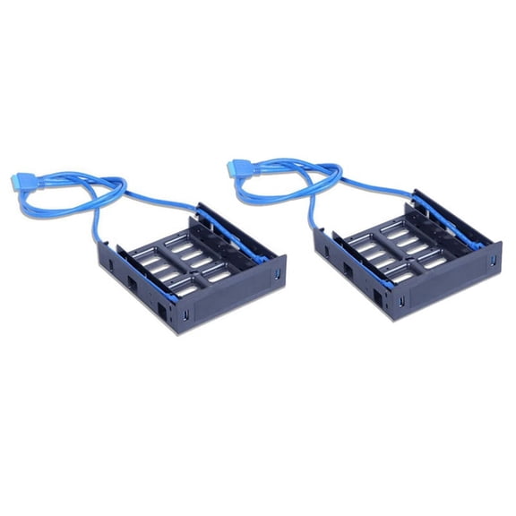 4 x USB 3.0 Front Panel with 3.5Inch Device/HDD or 2.5Inch SSD/HDD to 5.25 Floppy to Optical Drive Bay Tray Bracket
