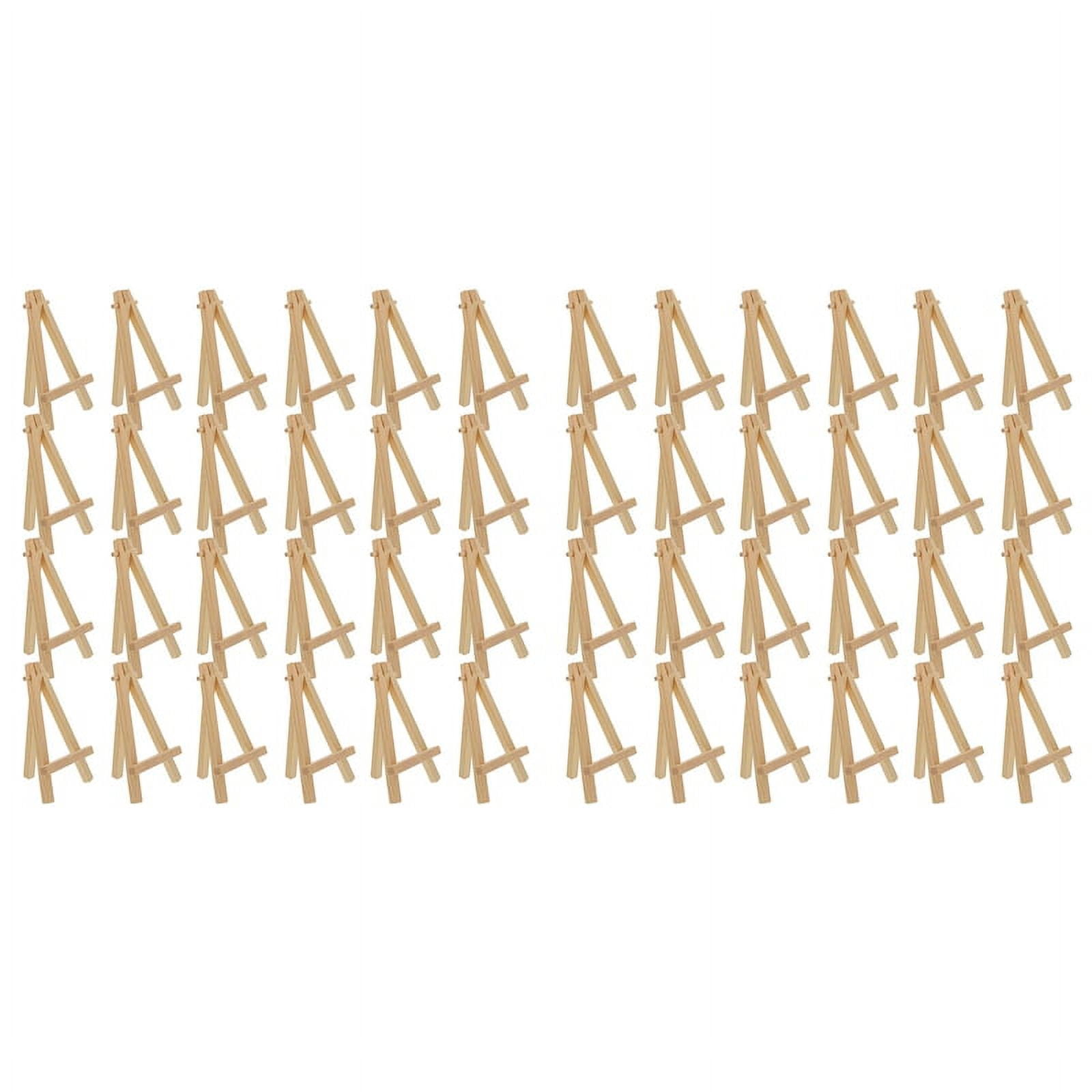 NEW 48Pcs 12.7cm Mini Wooden Display Stands, Easels, Table Top Suitable for Children's Handicrafts, Business Cards