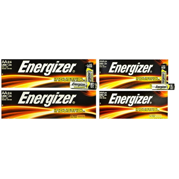 NEW 48x AA + 48x AAA Energizer Industrial EN91 & EN92 Alkaline Batteries