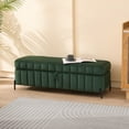 thumbnail image 1 of NEW 49.21" Wide Upholstered Velvet Storage Soft Bench Footstool Ottoman End of Bed with Metal Legs, Foot Rest for Living Room, Entryway and Bedroom. Green, 1 of 8