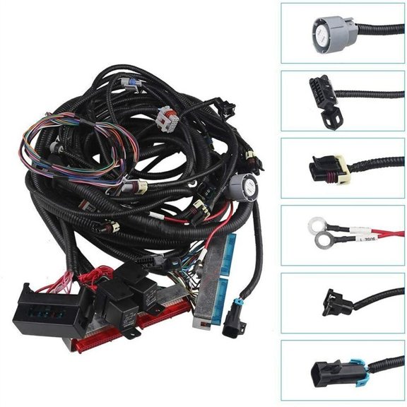 NEW 4L80E Plug and Play Harness Compatible with 1997-2006 GM LS1 Vortec 4.8L 5.3L 6.0L DBC, 1200F Heat Braid, Professional Grommet
