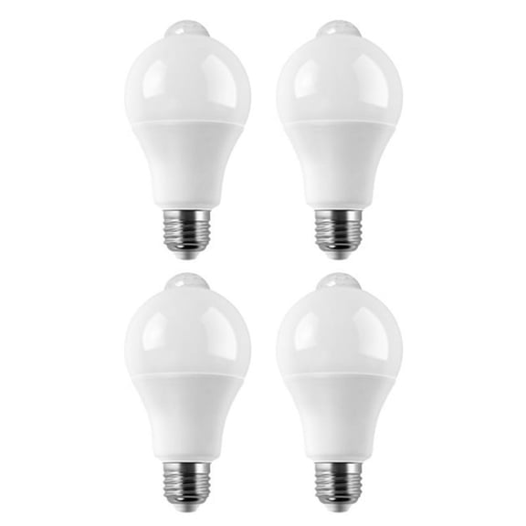 NEW 4PC E27 LED Motion Sensor Bulb Lamp PIR Light Auto on/ Night for Porch Stairs Garage Lights 9W