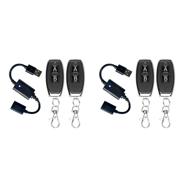 4X DC 5V USB Wireless Remote Control Switch Driver Power on Off for LED Light, Strip Reading Lamp, Light Fan & More