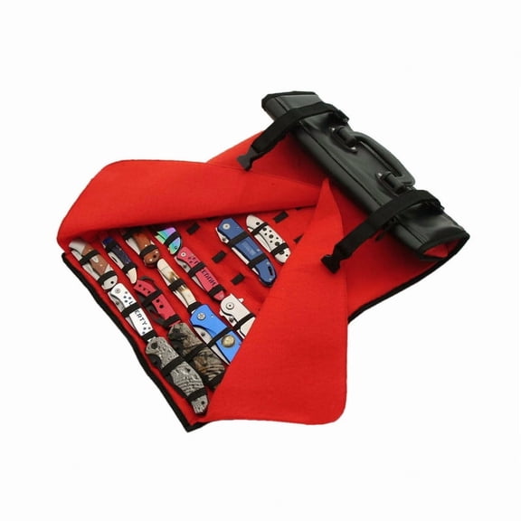 SZCO 50 Knife Roll Case Portable Knife Storage Organizer Roll Up Carry Bag Holds 50 Knives for Collection Travel and Outdoor Storage