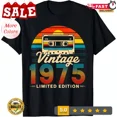 thumbnail image 1 of NEW/50 Years Old Gifts Vintage Born In 1975 Retro 50th Birthday T-Shirt, 1 of 2