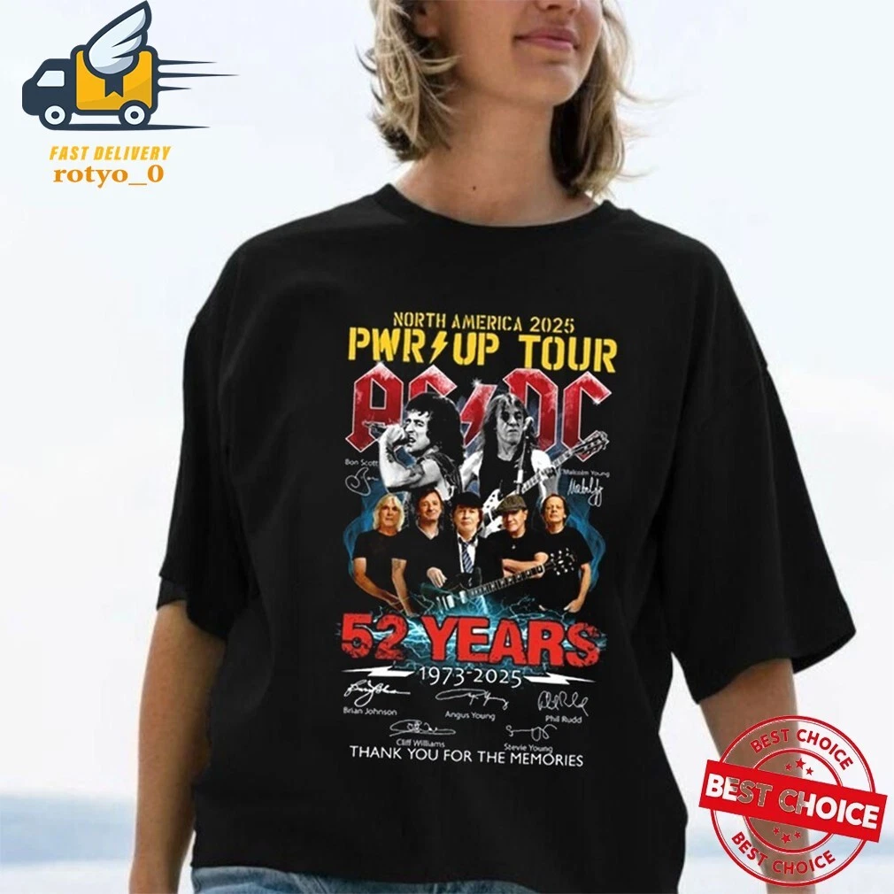 NEW! 52 Years Get the AC.DC North America 2025 Tour T-Shirt - Walmart.com