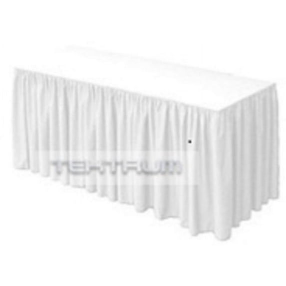NEW 6' FT LONG FITTED TABLE DJ JACKET SKIRT COVER FOR TRADE SHOW - WHITE COLOR