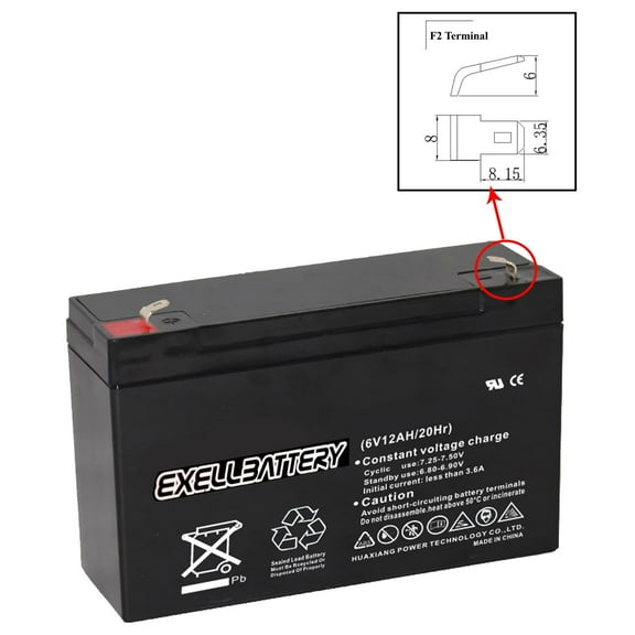NEW 6V 12Ah SLA F2 Battery Rechargeable AGM Compatible with UB6120, D5778