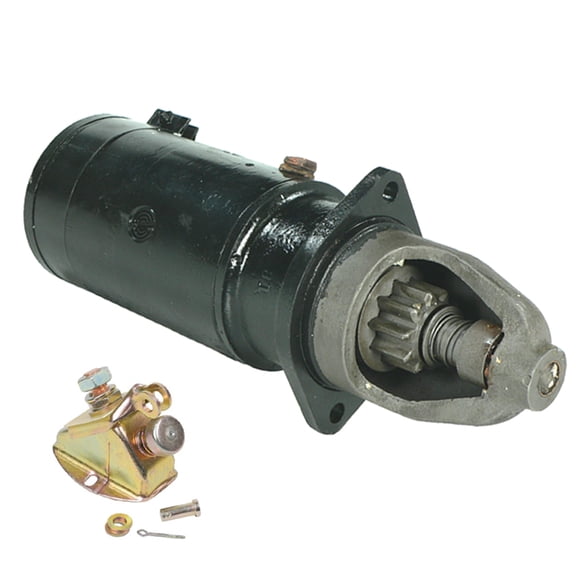 6V Starter and Solenoid Kit Compatible with International Cub Lo-Boy 1955-1964 C-60 Model 76 Harvester 1956 1109611 1109613 1872405 989128 15202 DD CW Kit
