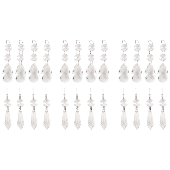 NEW 72 Pcs Chandelier Crystal Prisms Pendants Set 38 mm Clear Teardrop Icicle Crystals Parts Replacement