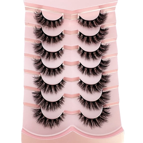 NEW 7pairs Classic 3D Volume Lashes Cat Eye Faux Mink Lash Natural Wispy Russian Strip Lashes Makeup Dramatic False Eyelashes