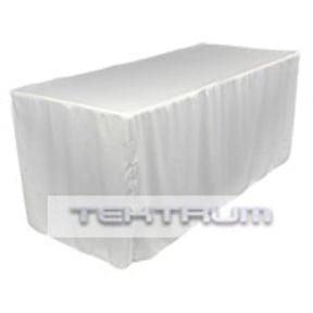 NEW 8' FT LONG FITTED TABLE DJ JACKET COVER FOR TRADE SHOW - WHITE COLOR