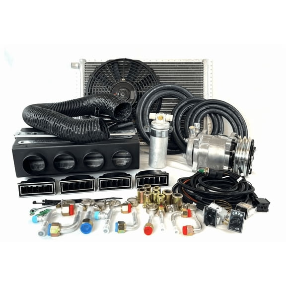 NEW A/C-KIT UNDER DASH EVAPORATOR COMPRESSOR 404 HEAT & COOL DDCL & ELEC HARNESS