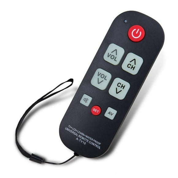 NEW A-TV10 TV Remote for Seniors Universal Controller Simple Waterproof Control with LED Light All Models