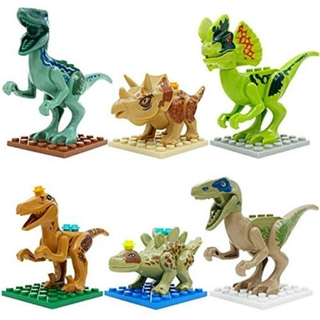NEW ABS 3" NEW Minifigures NEW Dinosaur Building Blocks (6 Piece)