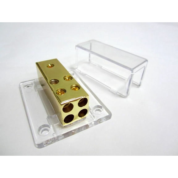 NEW! ABSOLUTE U.S.A GOLD Plated 4/8 Gauge Power Distribution Block