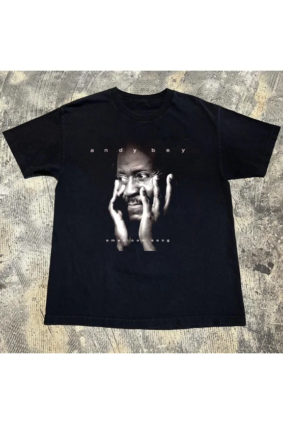 NEW ANDY BEY - American Song Short Sleeve Black All Size Shirt