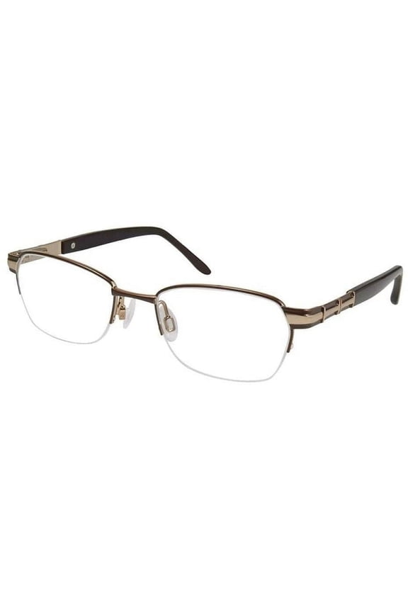 NEW ARISTAR 16370 WOMENS/LADIES RECTANGULAR HALF-RIM BROWN PETITE FIT IDEAL FOR YOUNG WOMEN GIRLS FRAME DEMO LENSES 46-17-130 FLEXIBLE HINGES EYEGLASSES/SPECTACLES