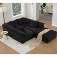 thumbnail image 1 of Modern L Shaped Chenille Sectional Sofa 142" with 5-Piece Configurability and Convertible Bed, 1 of 25