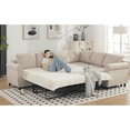 thumbnail image 1 of [NEW ARRIVED] [VIDEO PROVIDED]Sleeper Sofa, 2 in 1 Pull Out Couch Bed,6 seater sofa bed, L Shaped Sectional Sofa ,Riveted sofa,104'' Large combined sofa Bed in living room,Beige(New sku: W2108S00101, 1 of 4