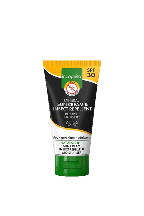 NEW AWARD WINNING Incognito Triple Action DEET FREE 30SPF Travel Size Suncream 2.5 oz