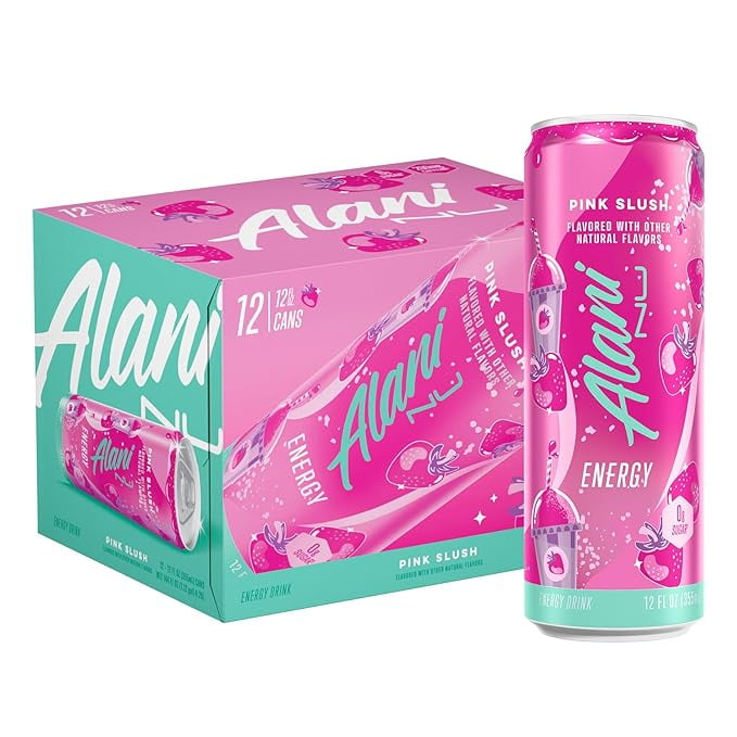 NEW Alani Nu Pink Slush SugarFree Energy Drink, 12oz cans by Paris