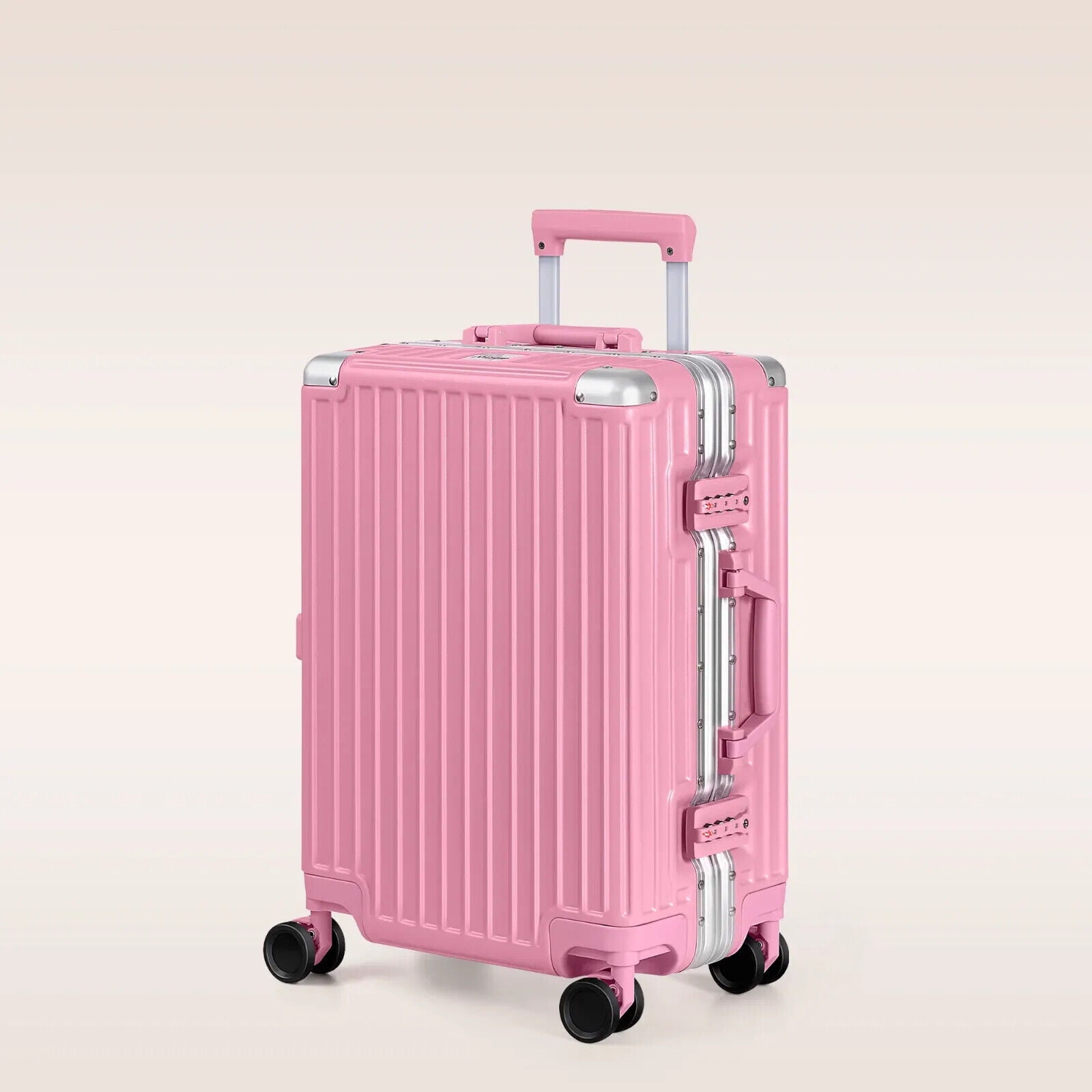 NEW!! Aluminium Frame Carry On Luggage TSA Lock No Zipper Suitcase 20