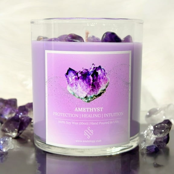 *NEW Amethyst Crystal Candle