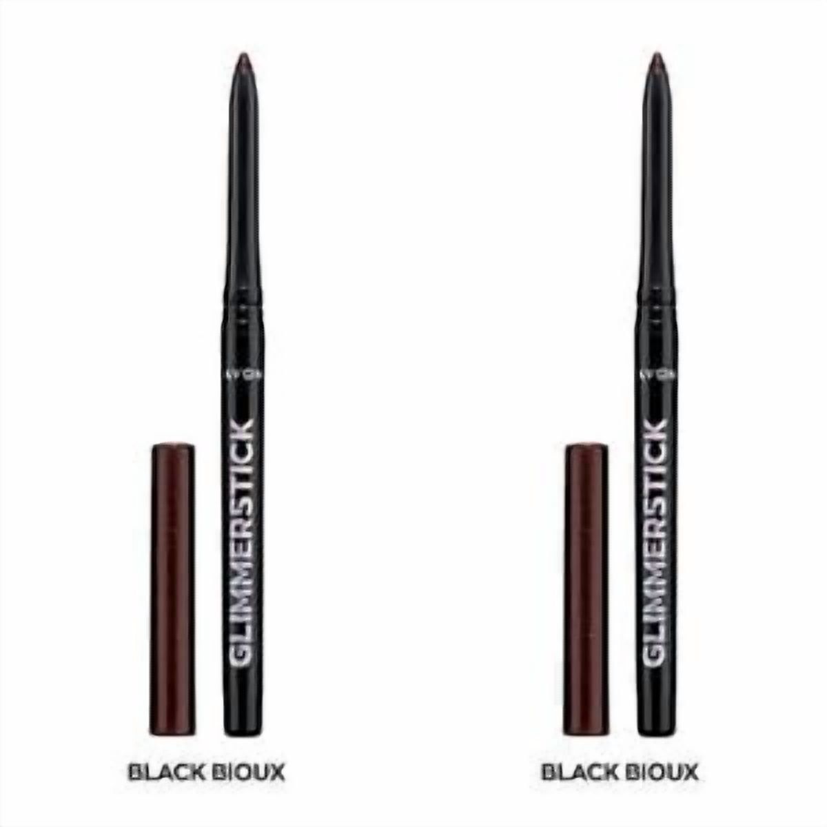 NEW Avon Glimmerstick Retractable Diamonds Eyeliner BLACK BIOUX 0.35 g/ Set of 2
