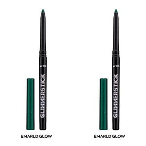 NEW Avon Glimmerstick Retractable Diamonds Eyeliner-EMERALD GLOW 0.35 g/Set of 2