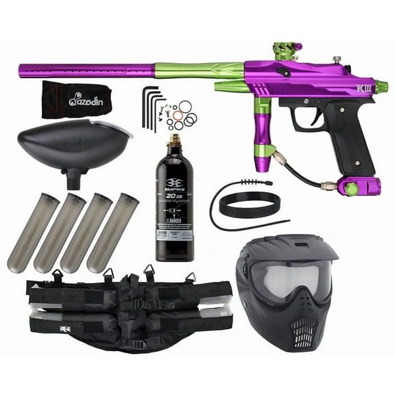 NEW Azodin KDIII Epic Paintball Gun Package Kit - Purple/Green