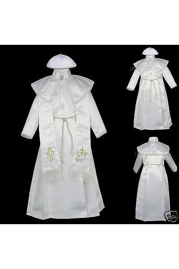 NEW BABY BOYs TODDLER CHRISTENING BAPTISM FORMAL GOWN GOLD NEW BORN TO 30 MONTHS