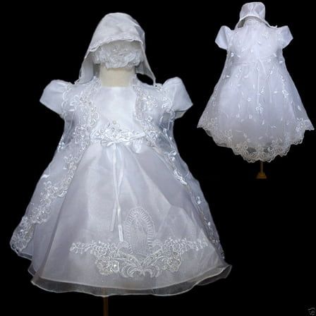 NEW BABY GIRL CUTE CHRISTENING BAPTISM DRESS NOW BORN TO 30 MONTHS WHITE