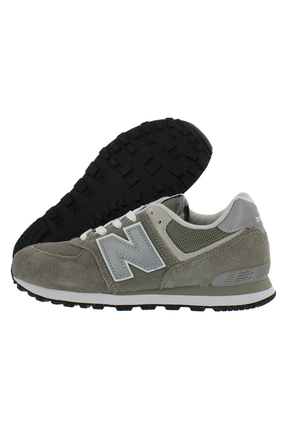 574 Boys Shoes Size 4.5, Color: Dark Grey/White