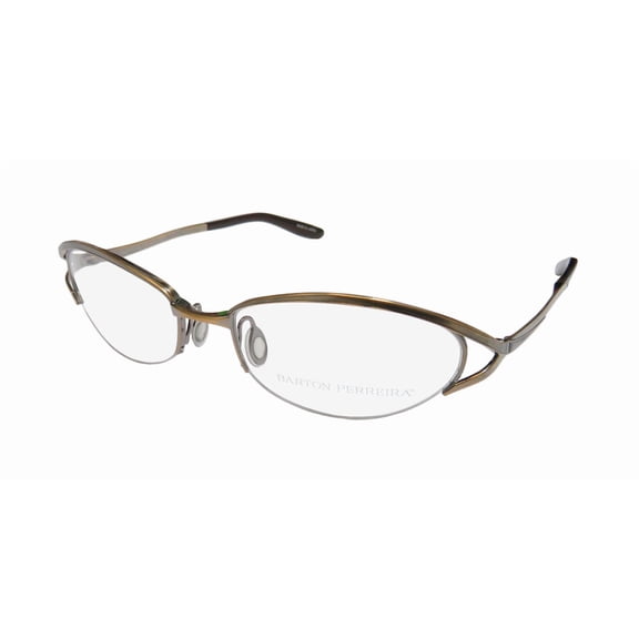 NEW BARTON PERREIRA ELIZA WOMENS/LADIES DESIGNER HALF-RIM ANTIQUE GOLD / GRAY POPULAR DESIGN WOMENS FRAME DEMO LENSES 53-17-125 EYEGLASSES/GLASSES