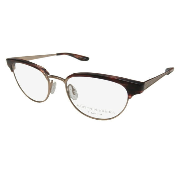 NEW BARTON PERREIRA FILLY WOMENS/LADIES CAT EYE FULL-RIM TITANIUM MULTICOLOR / BRUSHED ROSE GOLD TITANIUM "SCHOOL TEACHER PROFESSOR" LOOK EYEGLASSES FRAME DEMO LENSES 49-17-142 EYEGLASSES/GLASSES